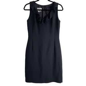 DAVID WARREN LITTLE BLACK DRESS WITH RUFFLE NECKLINE SIZE 4